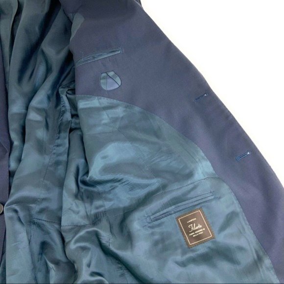 Paul Betenly Navy Blue 2 Button Blazer - Picture 3 of 5